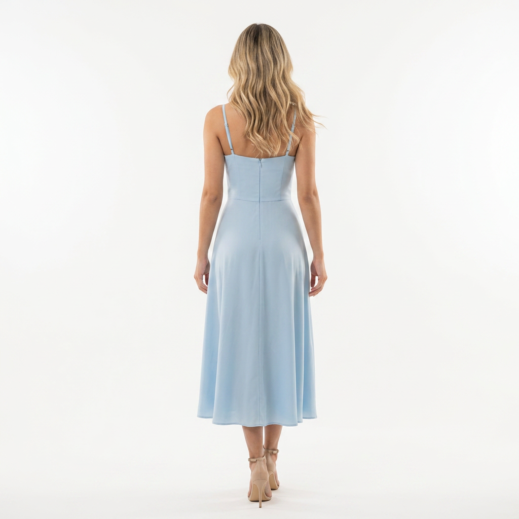 Romantiline Organza Lõhikuga Midi Kleid