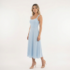 Romantiline Organza Lõhikuga Midi Kleid