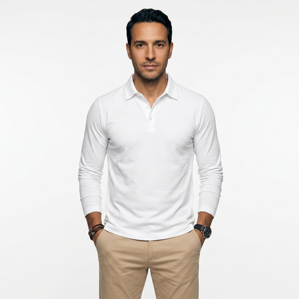 Klassikaline Slim Fit Pikakäised Polo Meestele