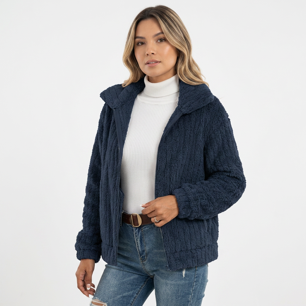 Sherpa Kardigan Tõmblukuga Naistele