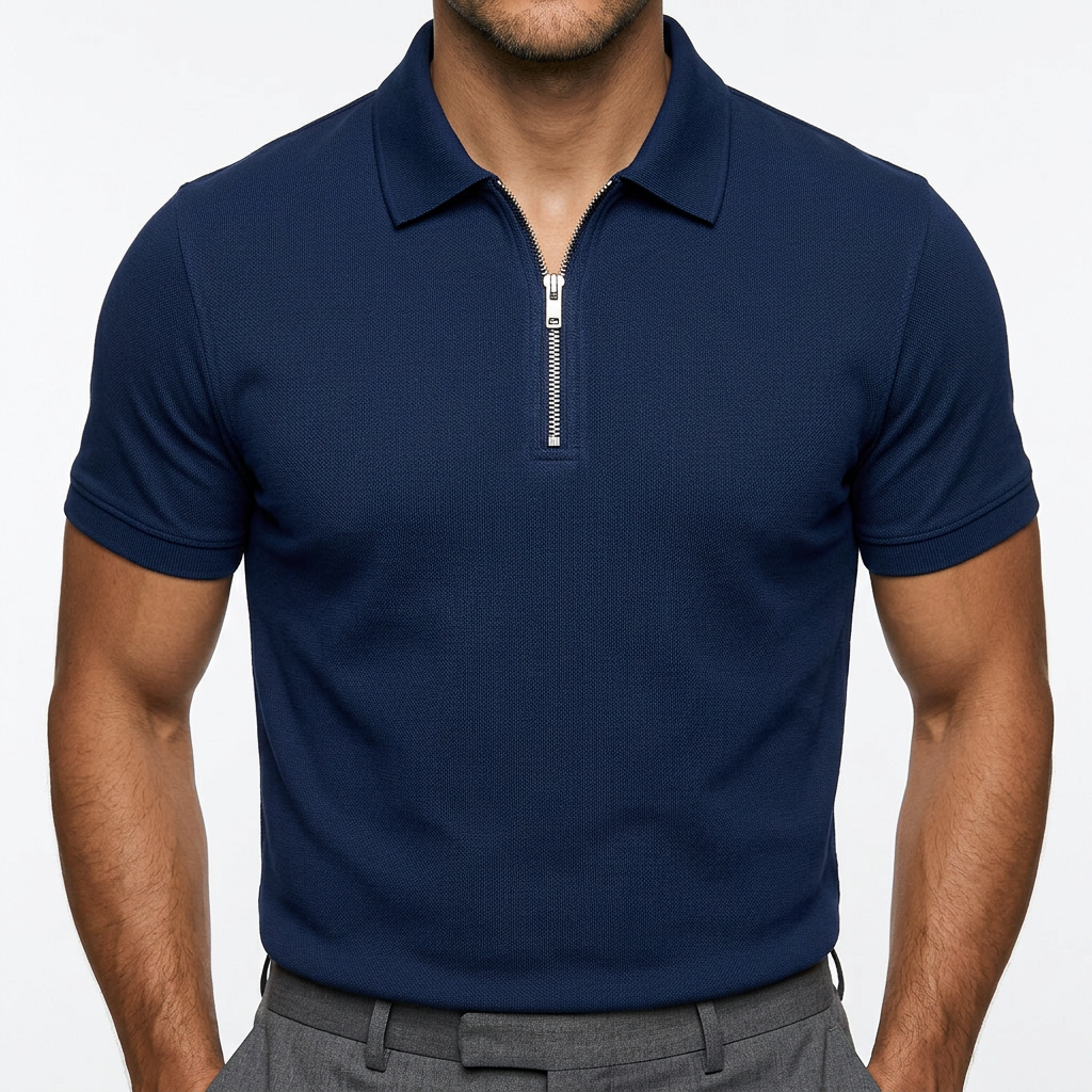 Polo Meestele Tõmblukuga Slim Fit Hingav