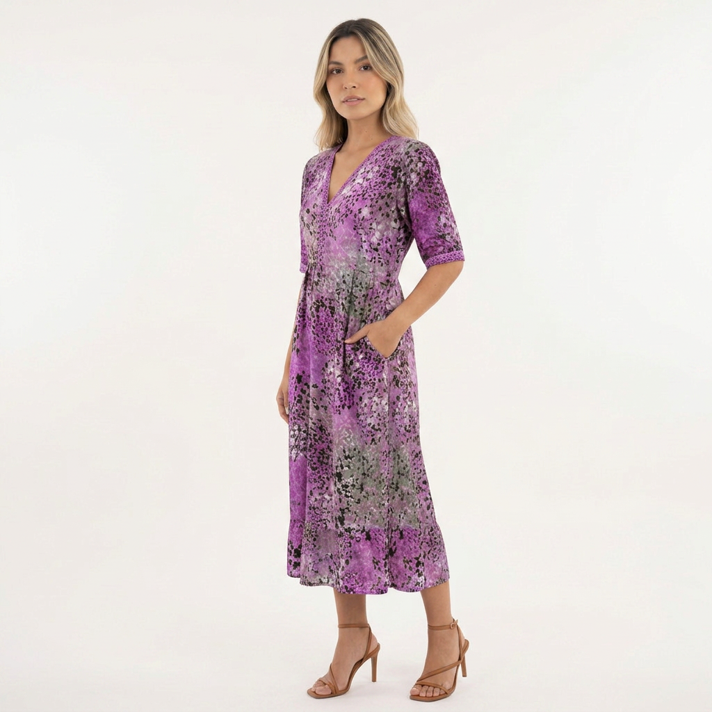 Vibrantne Midi Kleid