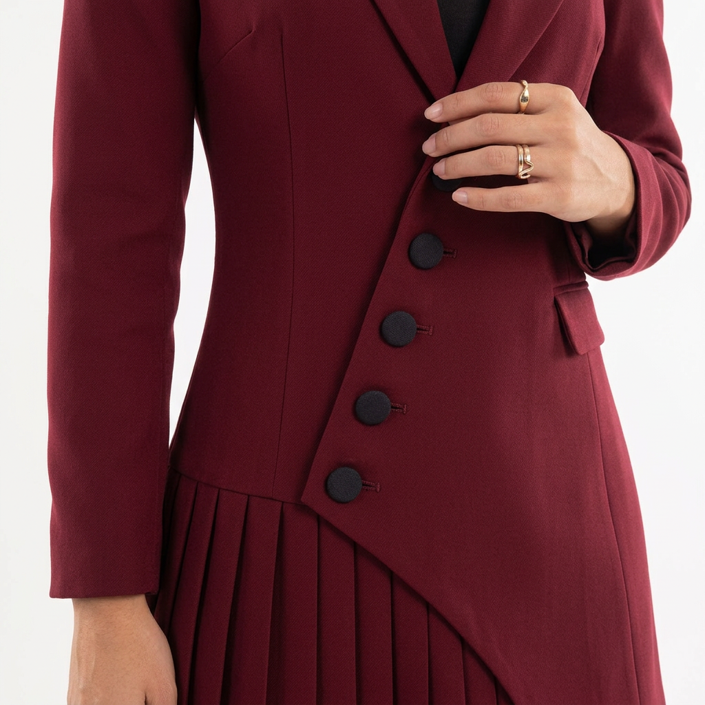 Plisseeritud Midi Blazer Kleit