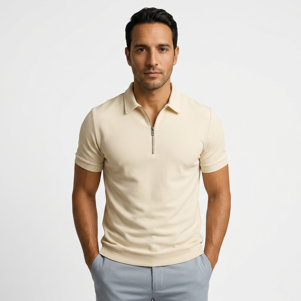 Polo Meestele Tõmblukuga Slim Fit Hingav