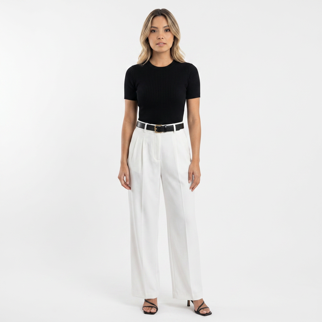 Pantalón Palazzo Sastre Pinzas Tiro Alto Mujer