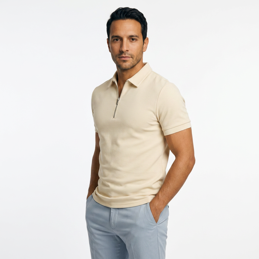Polo Meestele Tõmblukuga Slim Fit Hingav