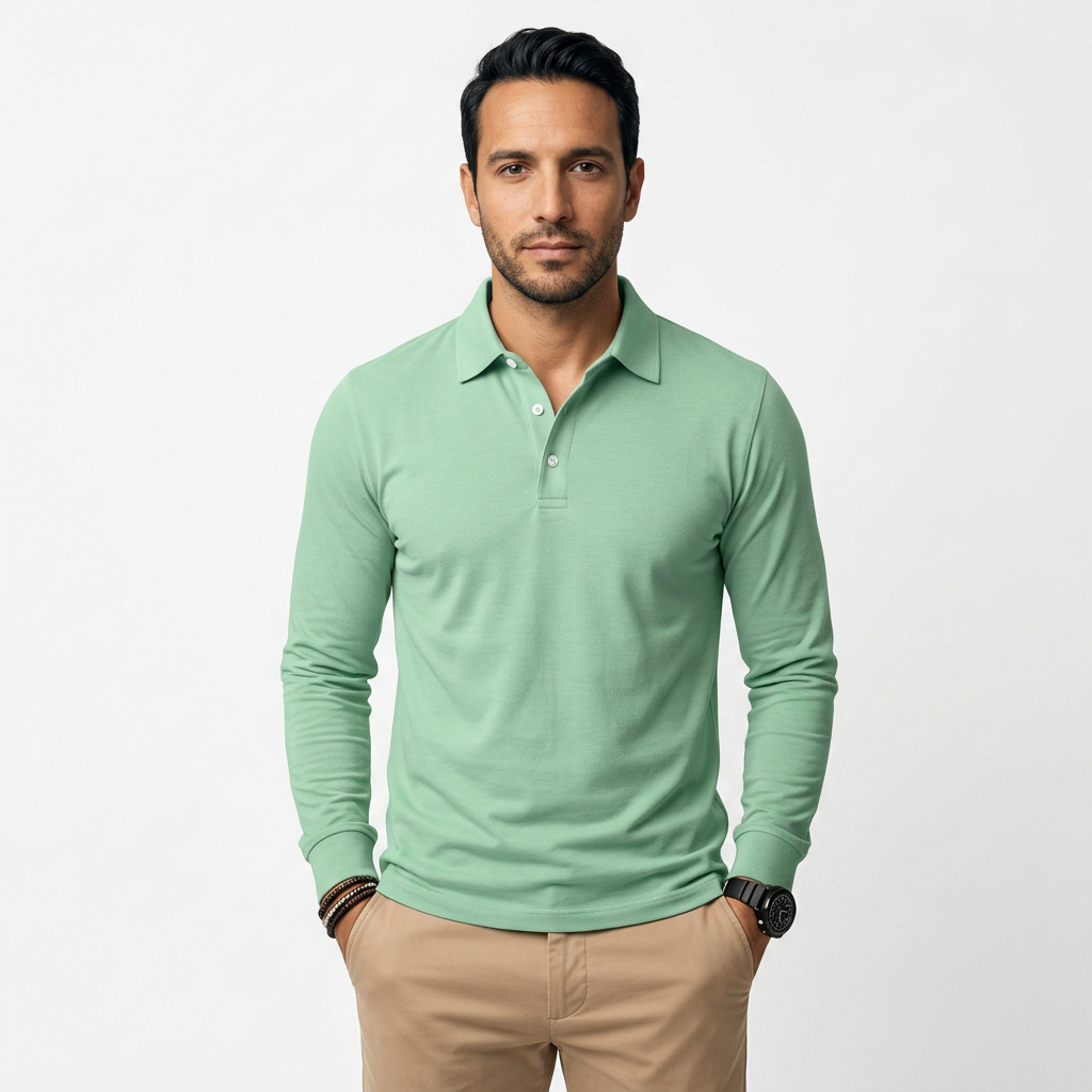 Klassikaline Slim Fit Pikakäised Polo Meestele