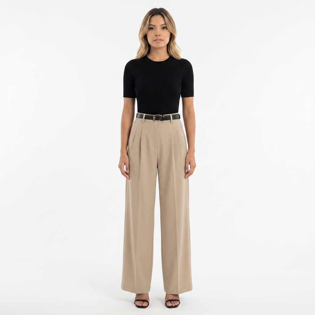 Pantalón Palazzo Sastre Pinzas Tiro Alto Mujer