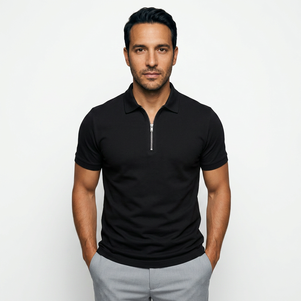 Polo Meestele Tõmblukuga Slim Fit Hingav