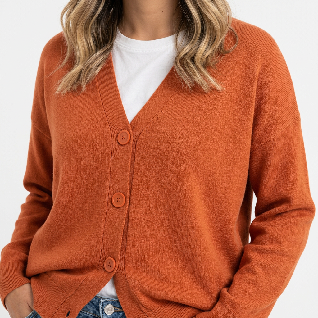 V-kaelusega Kootud Kardigan Naistele