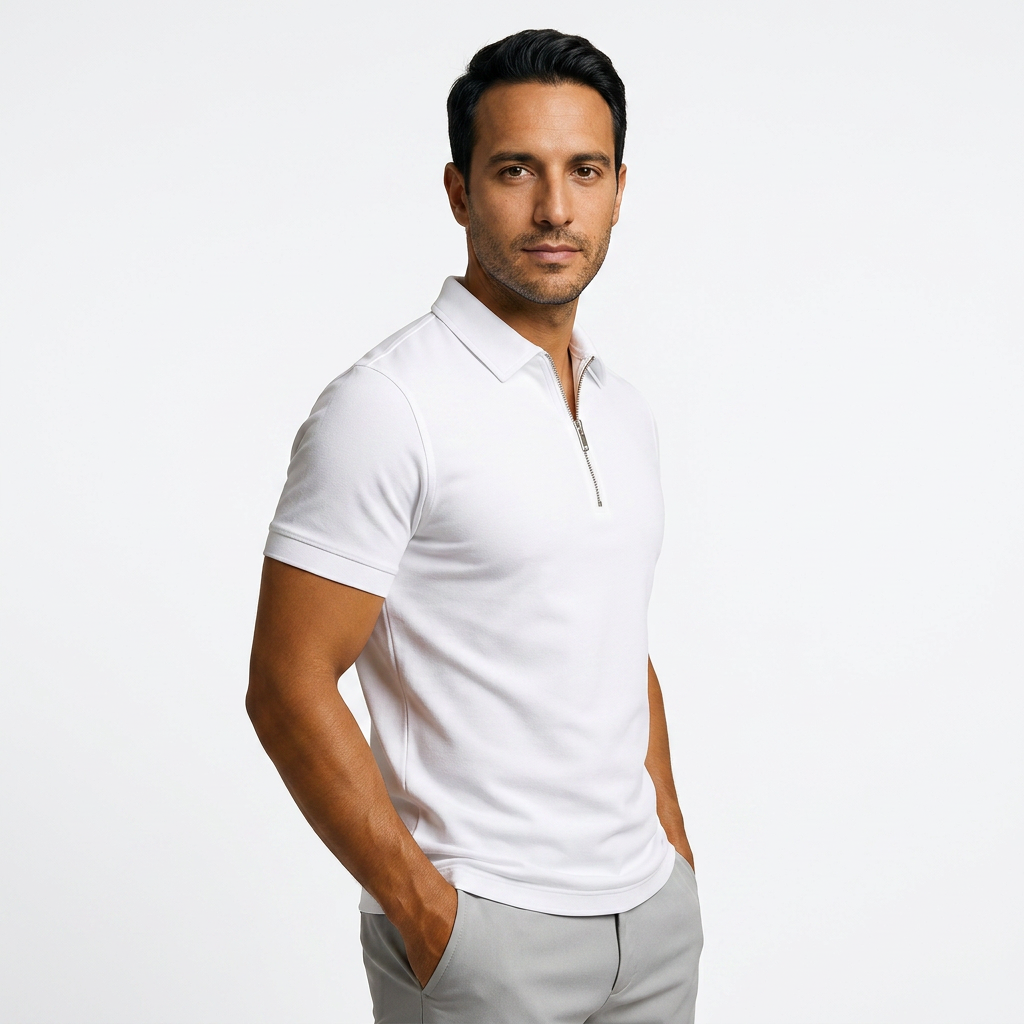 Polo Meestele Tõmblukuga Slim Fit Hingav