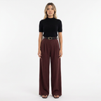 Pantalón Palazzo Sastre Pinzas Tiro Alto Mujer