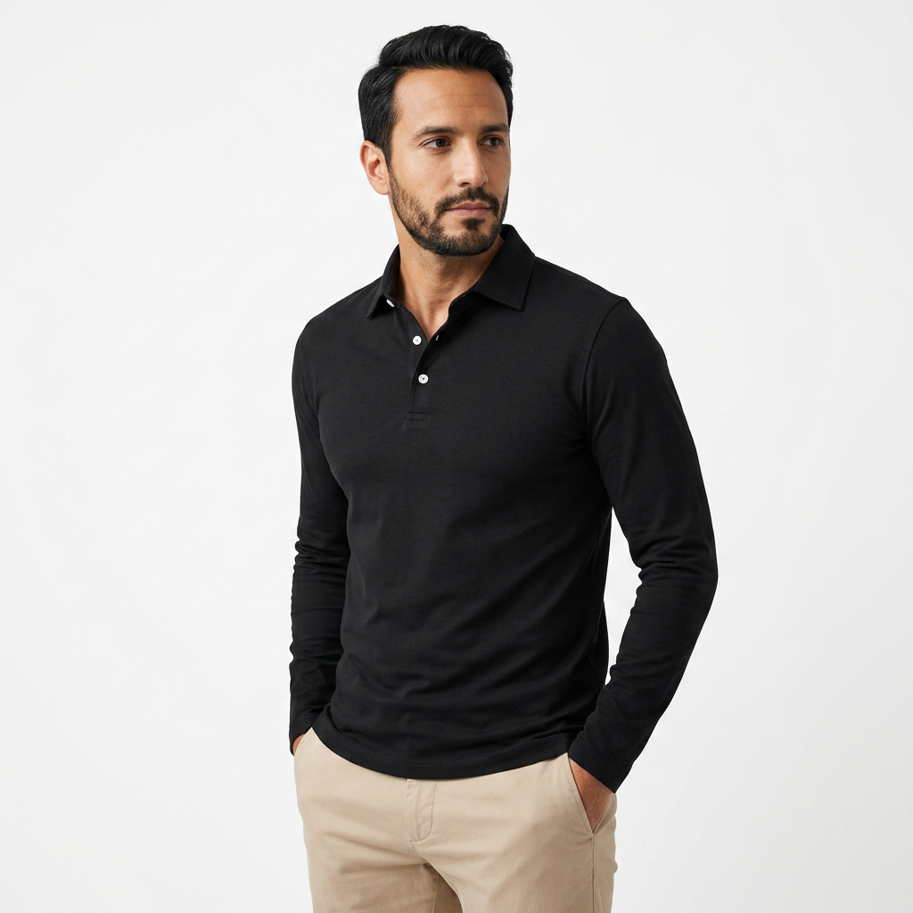 Klassikaline Slim Fit Pikakäised Polo Meestele