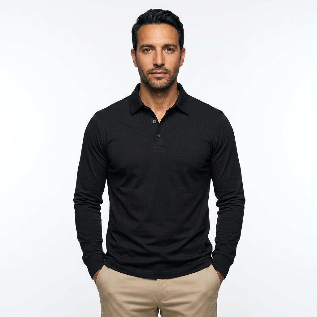 Klassikaline Slim Fit Pikakäised Polo Meestele