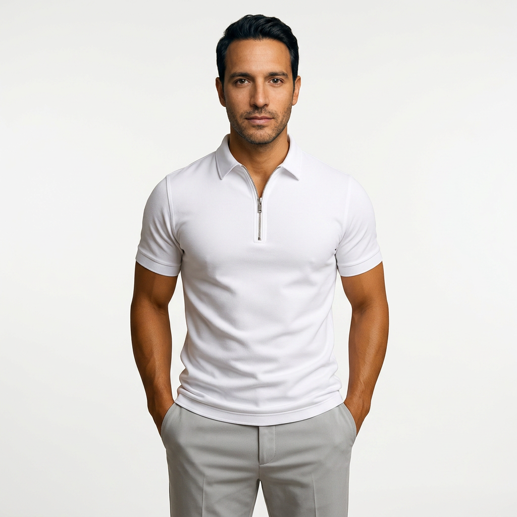 Polo Meestele Tõmblukuga Slim Fit Hingav