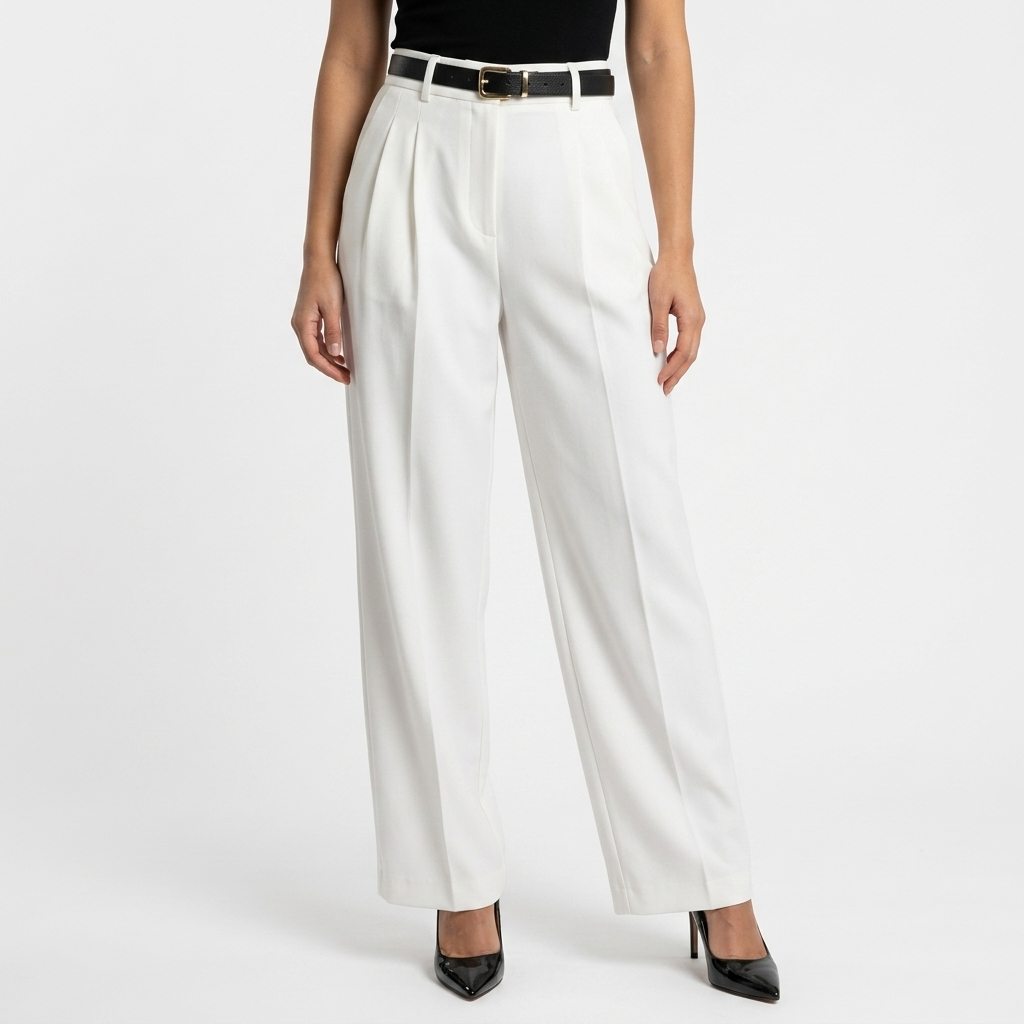 Pantalón Palazzo Sastre Pinzas Tiro Alto Mujer