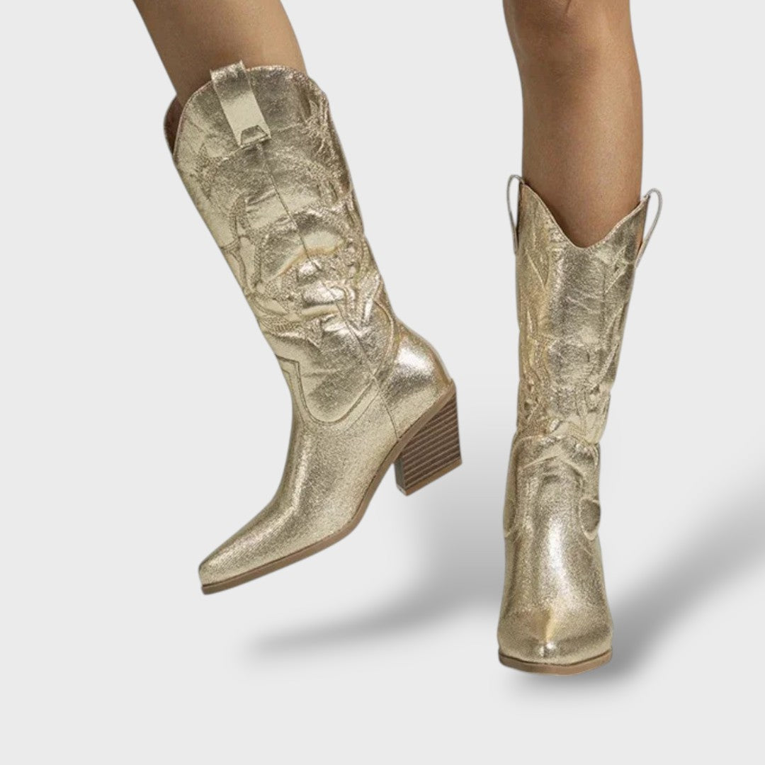 Naisten Cowboy Saapad Retro Tikandid