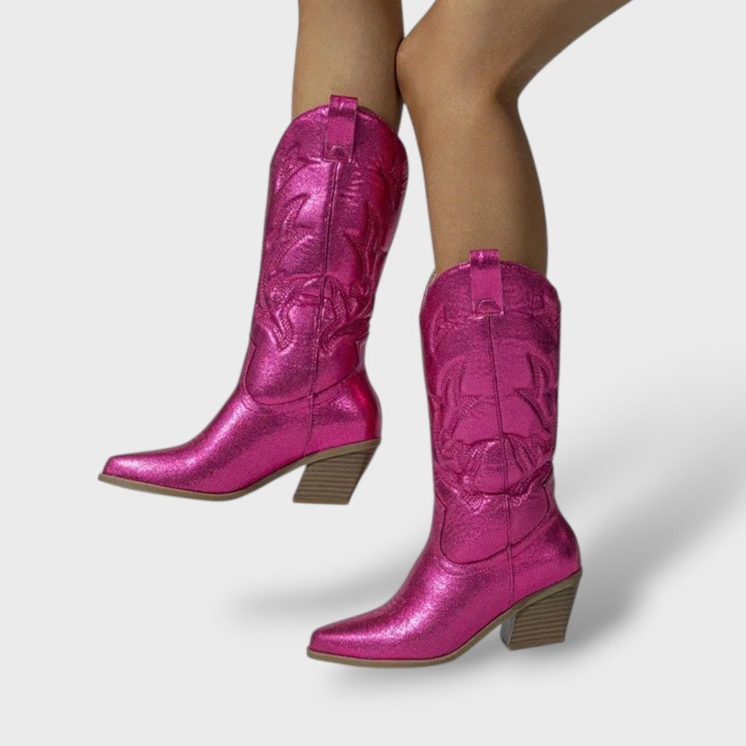 Naisten Cowboy Saapad Retro Tikandid