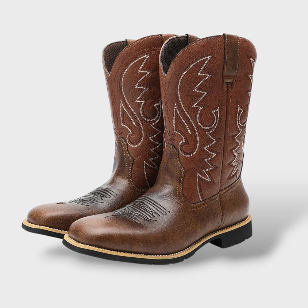 Meeste Retro Tikitud Cowboy Saapad