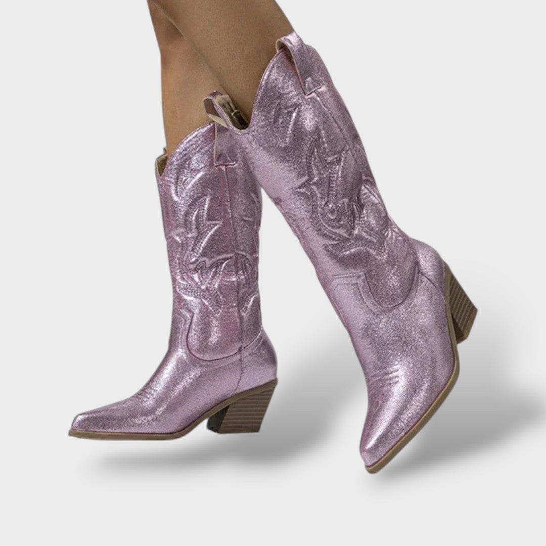Naisten Cowboy Saapad Retro Tikandid