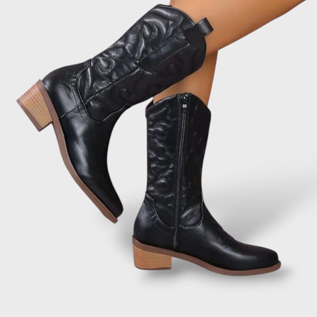 Naisten Cowboy Saapad Retro Tikandid