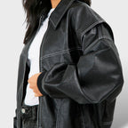 Naiste Nahk Bomber Retro Stiilis