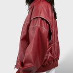Naiste Nahk Bomber Retro Stiilis