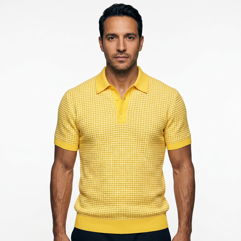 Polo isa Cuello Waffle Meeste