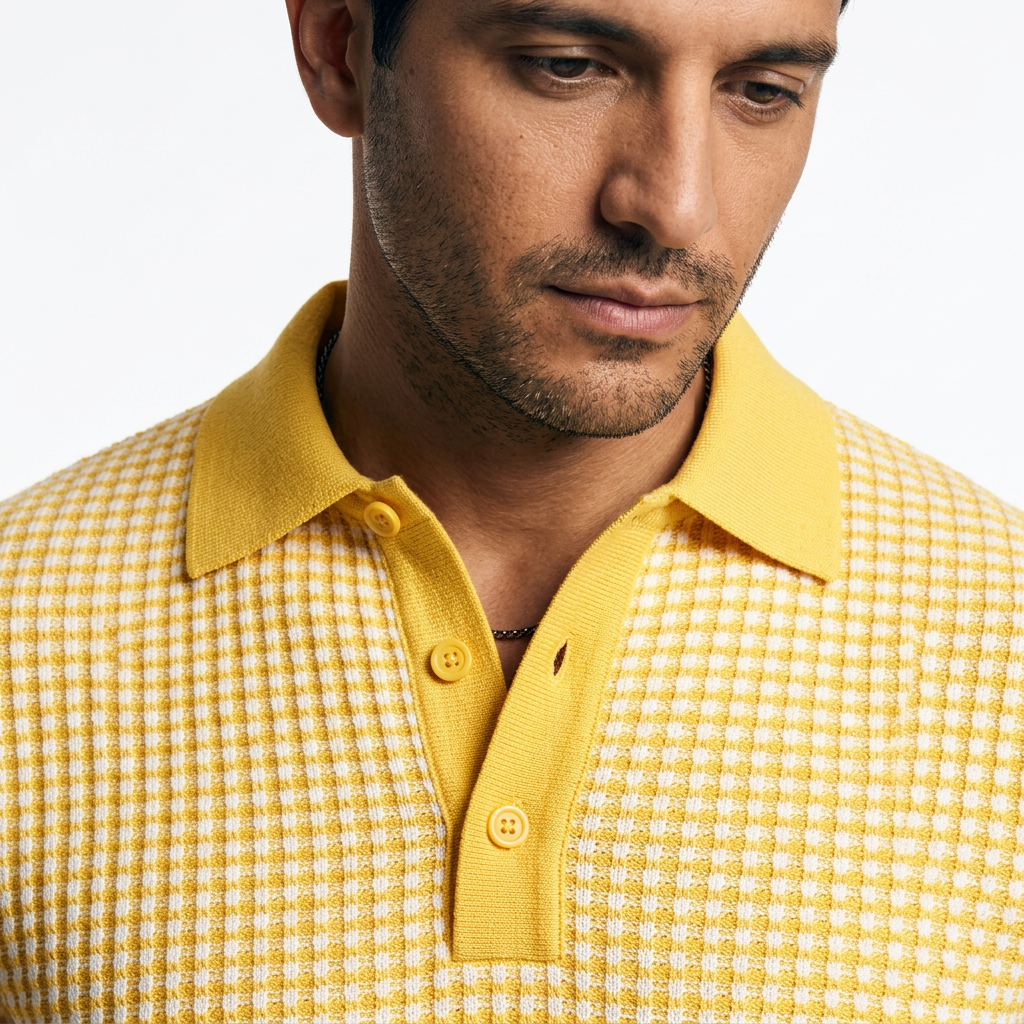 Polo isa Cuello Waffle Meeste