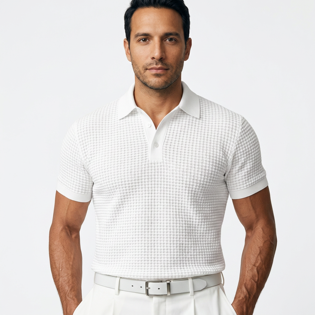 Polo isa Cuello Waffle Meeste