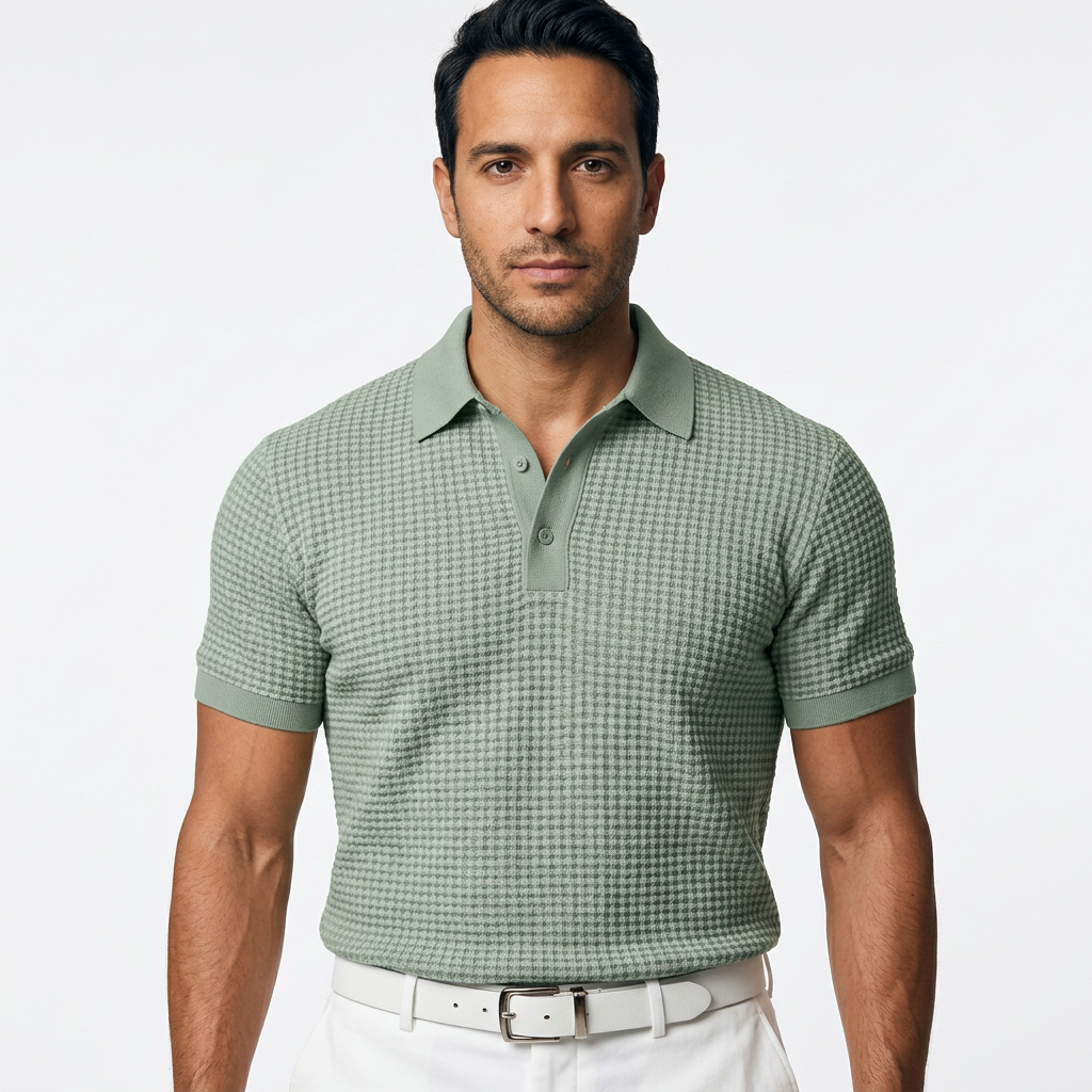 Polo isa Cuello Waffle Meeste