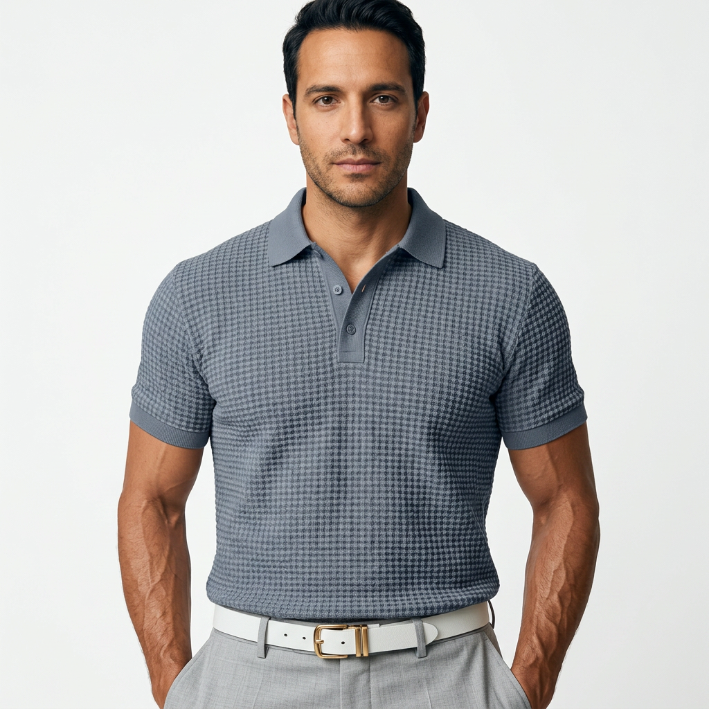Polo isa Cuello Waffle Meeste