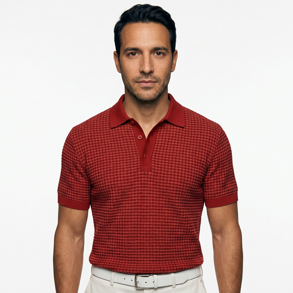 Polo isa Cuello Waffle Meeste