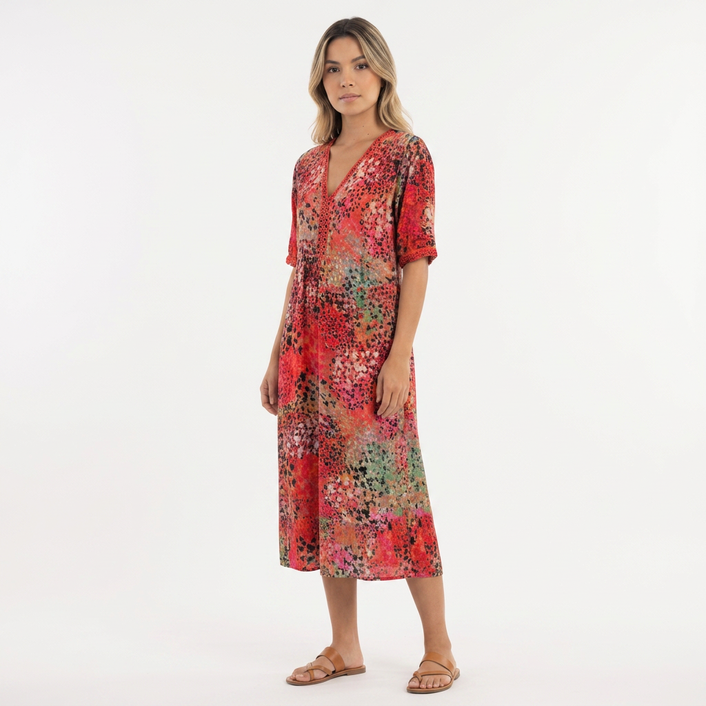 Vibrantne Midi Kleid