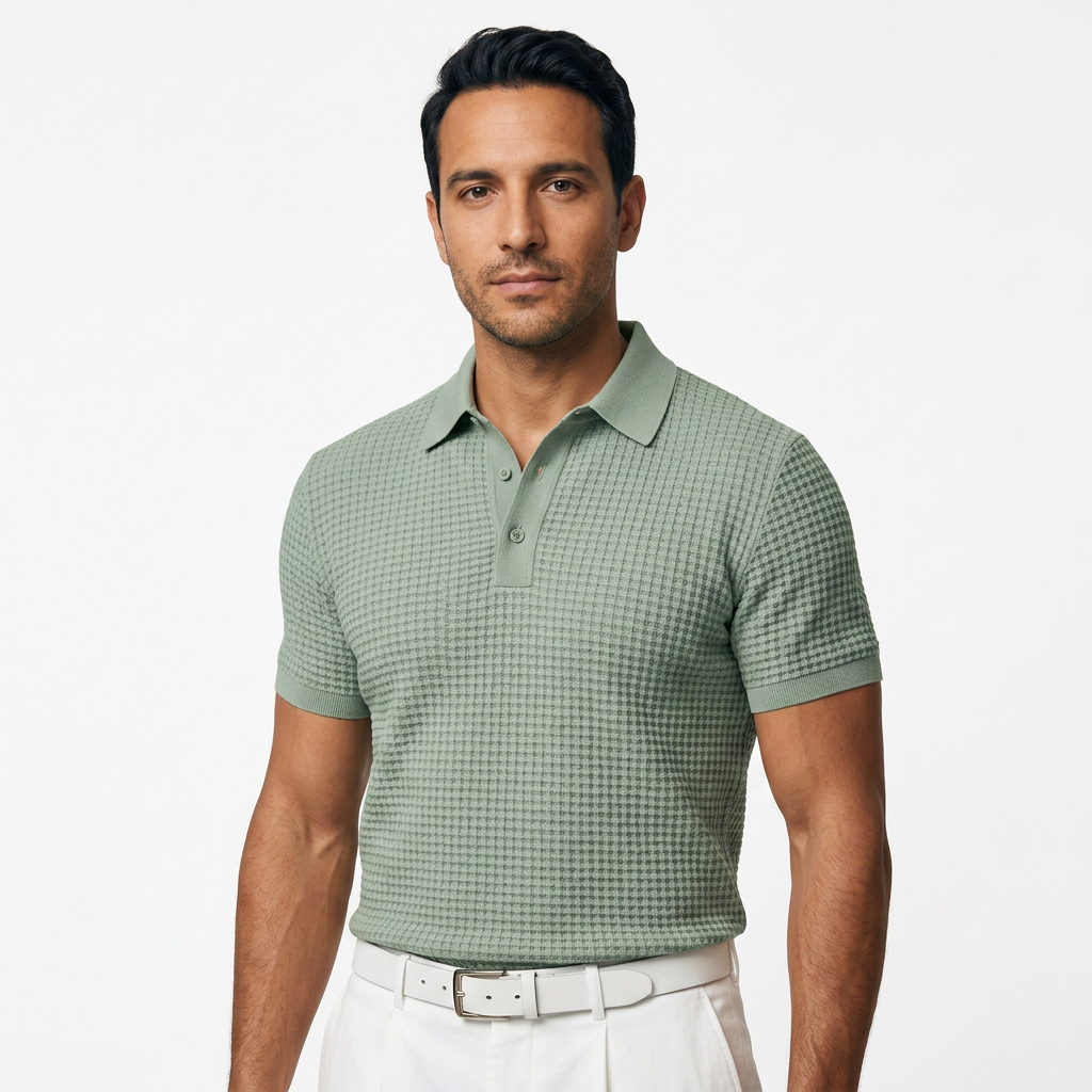 Polo isa Cuello Waffle Meeste