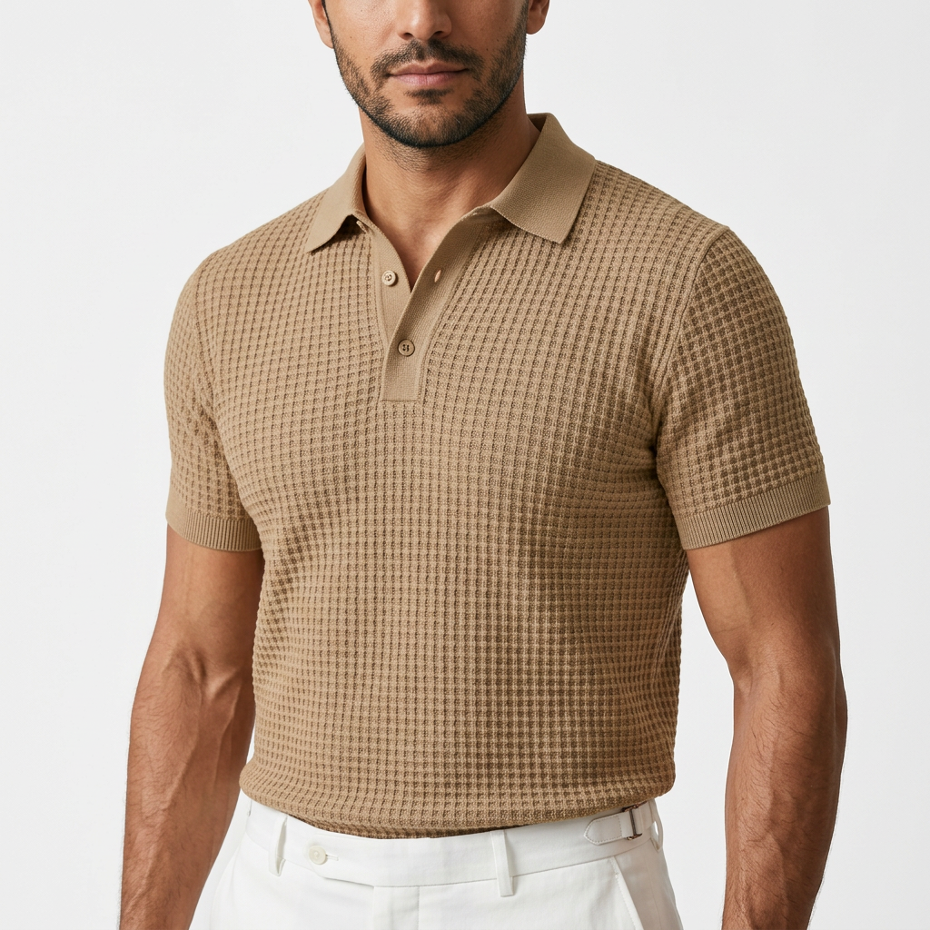Polo isa Cuello Waffle Meeste