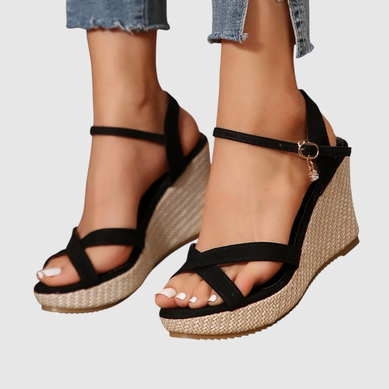 Ortopeedilised Espadrillid Kõrge Kontsaga Risttõmblustega